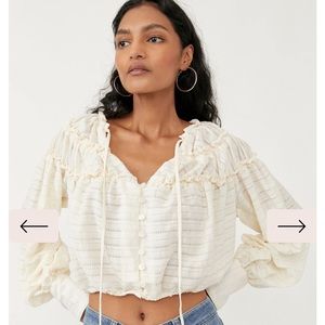 Free People Hailey Cropped Boho Blouse